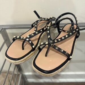 Elegant Black Studded Sandals